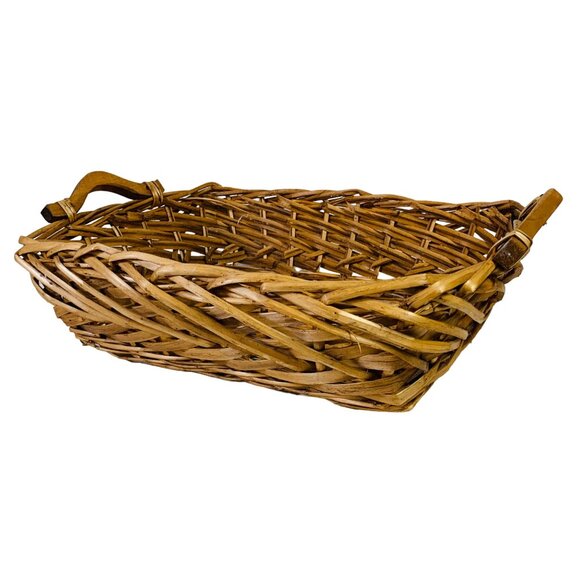 Grapevine Wicker Flower Market Basket Decorative MCM Wooden Handles Farmhouse - Picture 7 of 15